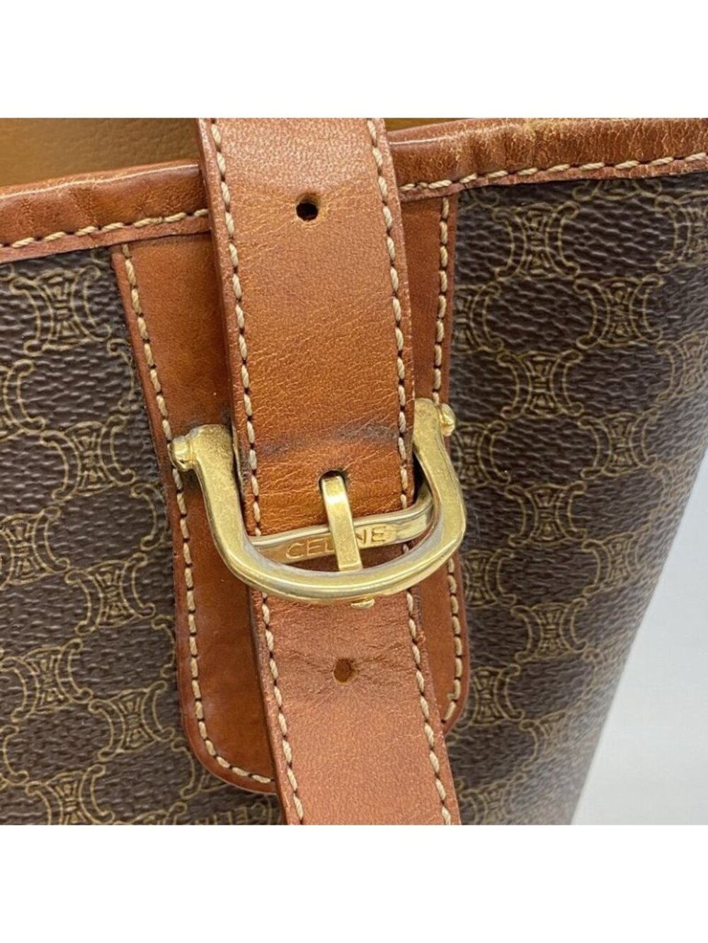 ★SOLD★ Celine Tote Macadam Brown Gold - Picture 8 of 10